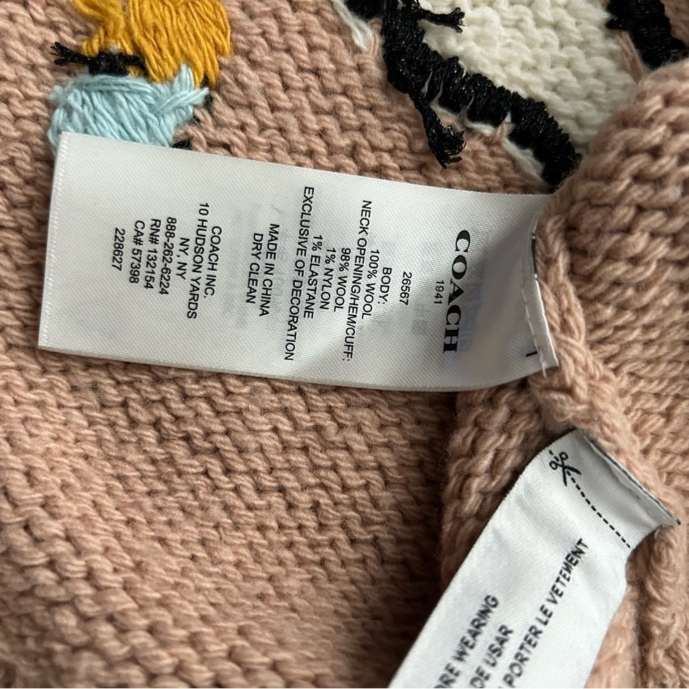 COACH Outerspace Intarsia Crewneck Sweater - Picture 7 of 8